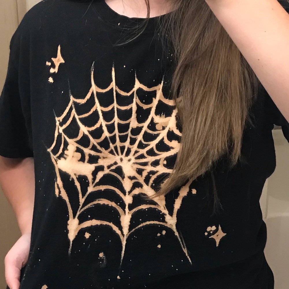 Custom oversized t-shirt with bleach painting